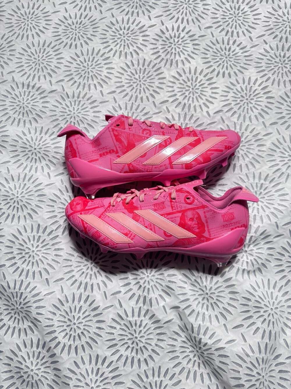 Adidas Adizero Electric II Currency Neutral Football Cleats Pink 9.5M JQ3979